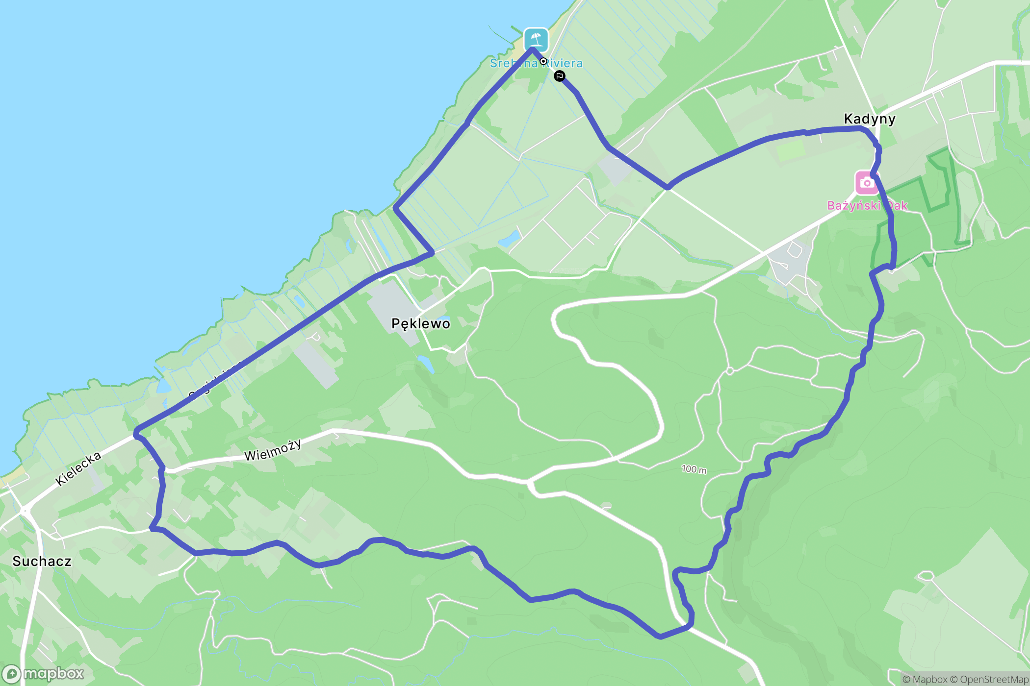 Kadyny: mapa trasy - Poland