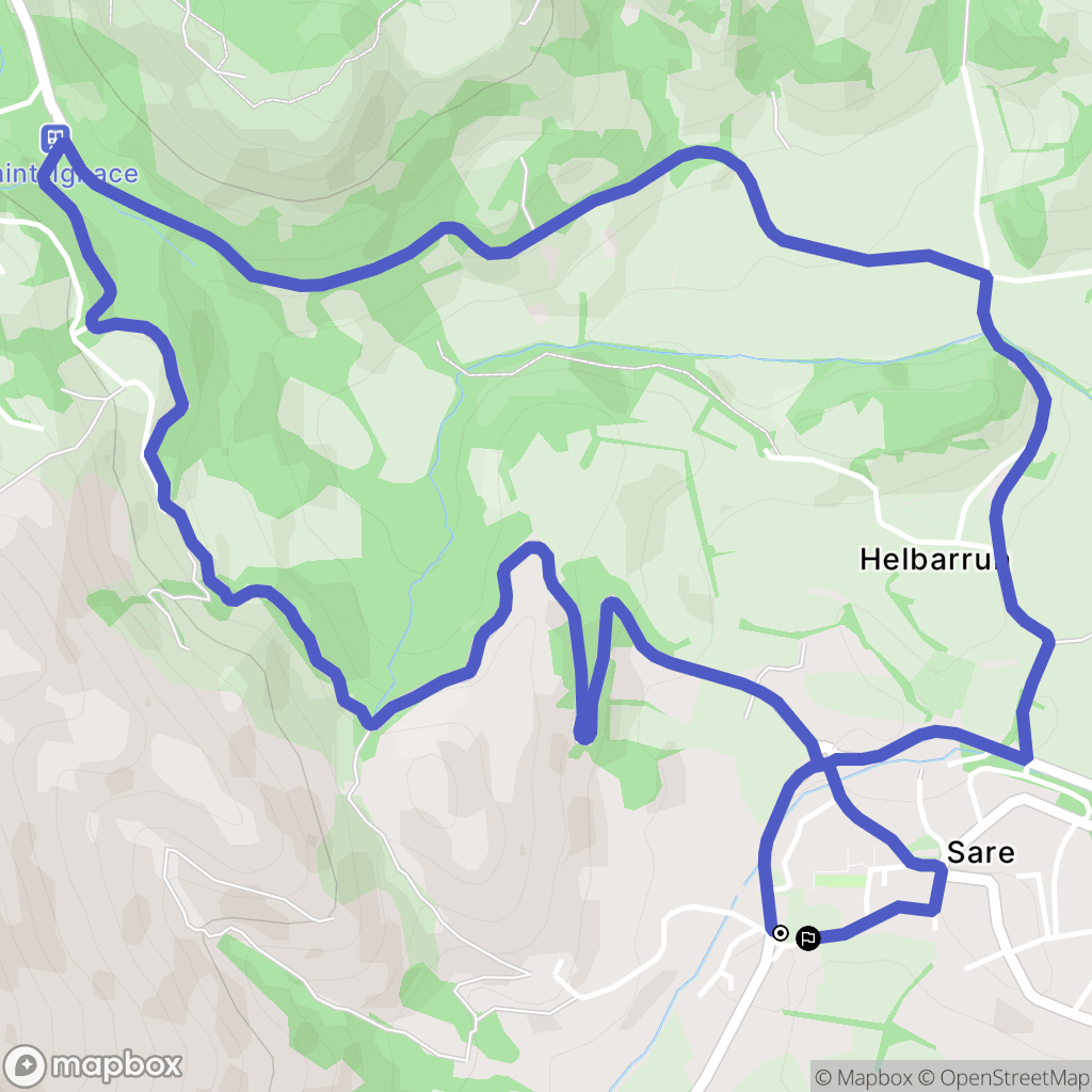 Sare : carte du parcours de randonnée - France