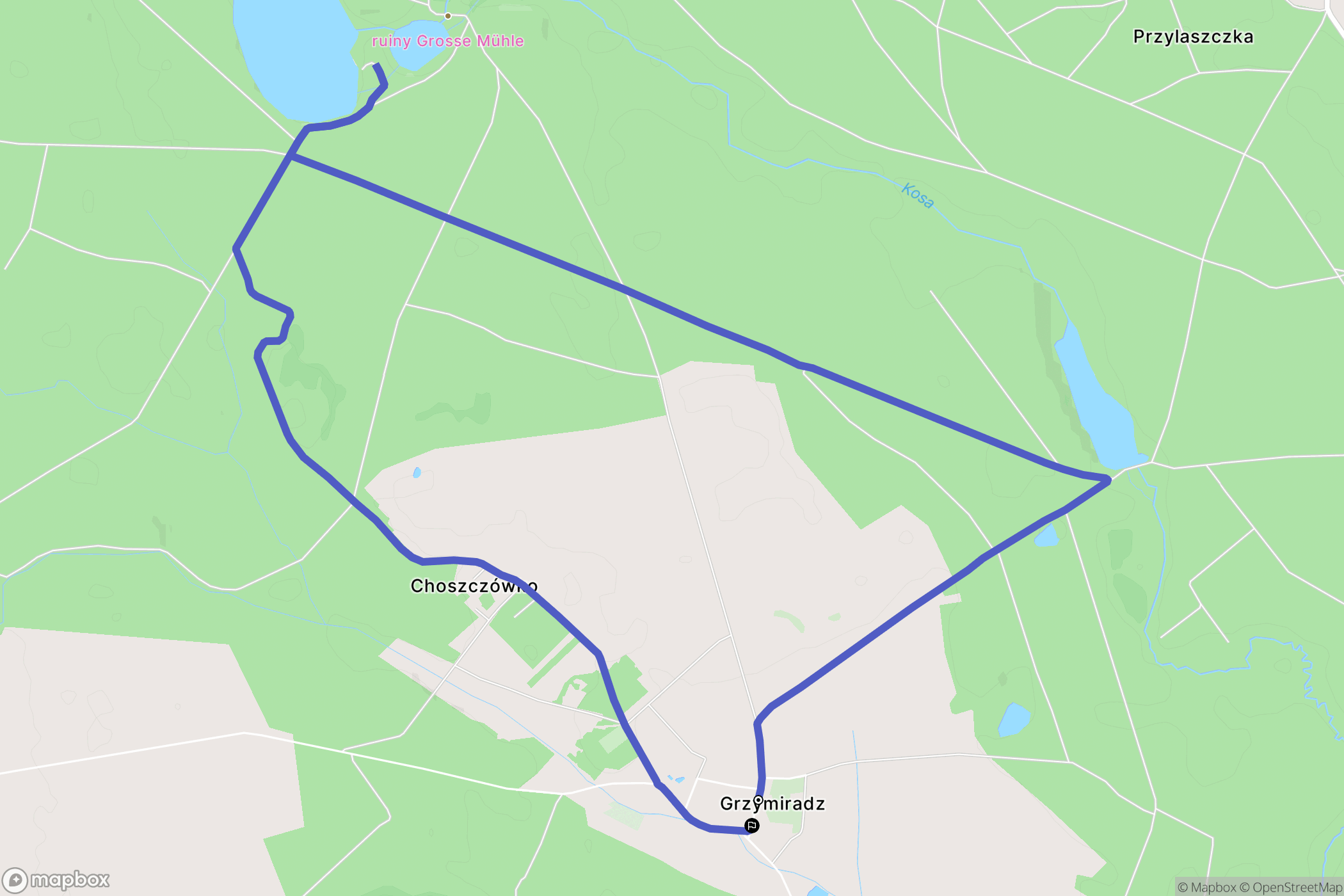 Grzymiradz: mapa trasy - Poland