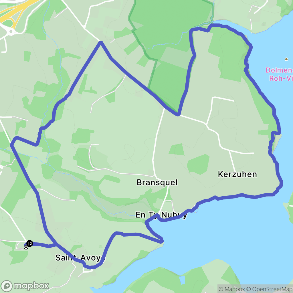 Pluneret : carte du parcours de randonnée - France