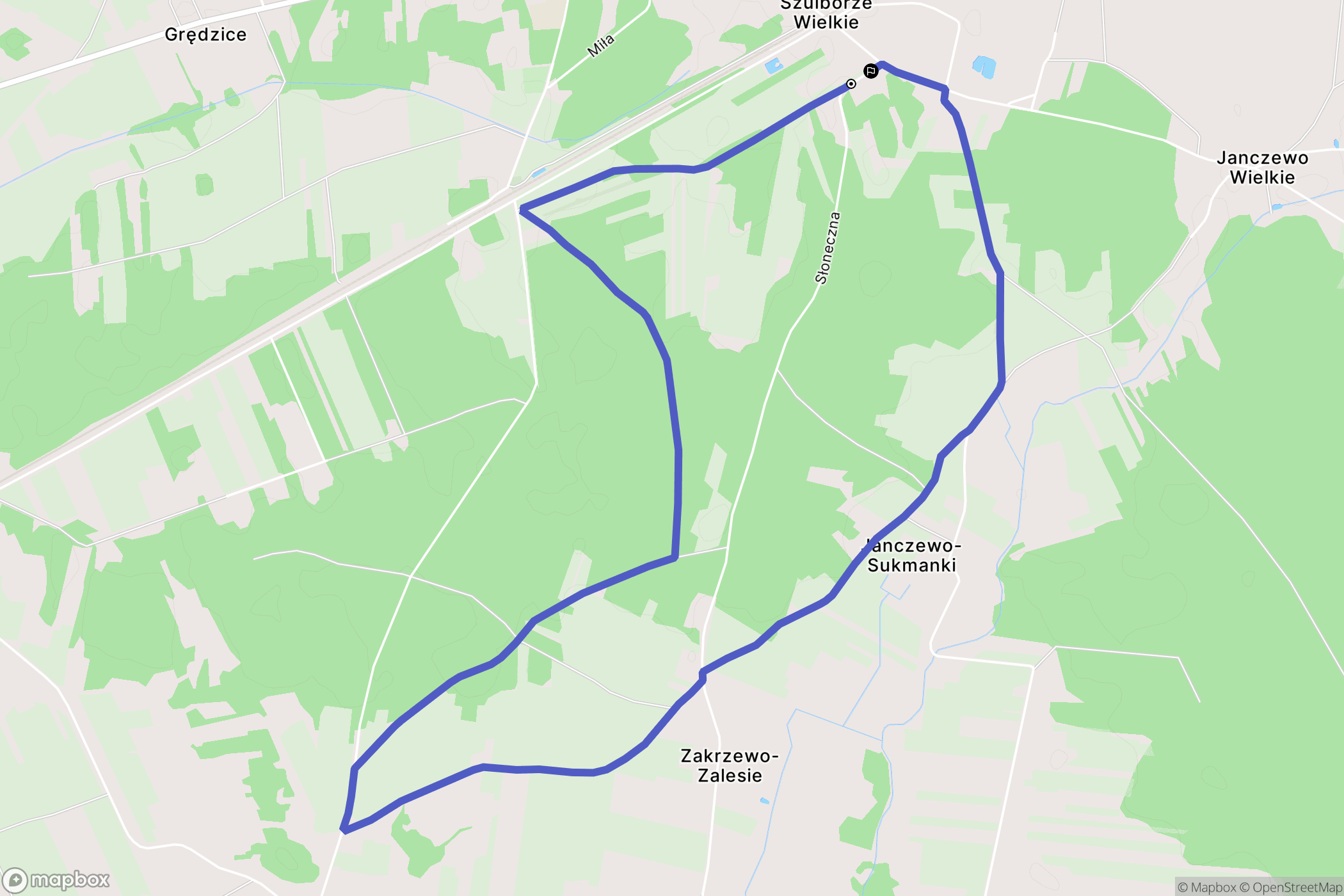 Szulborze Wielkie: mapa trasy - Poland
