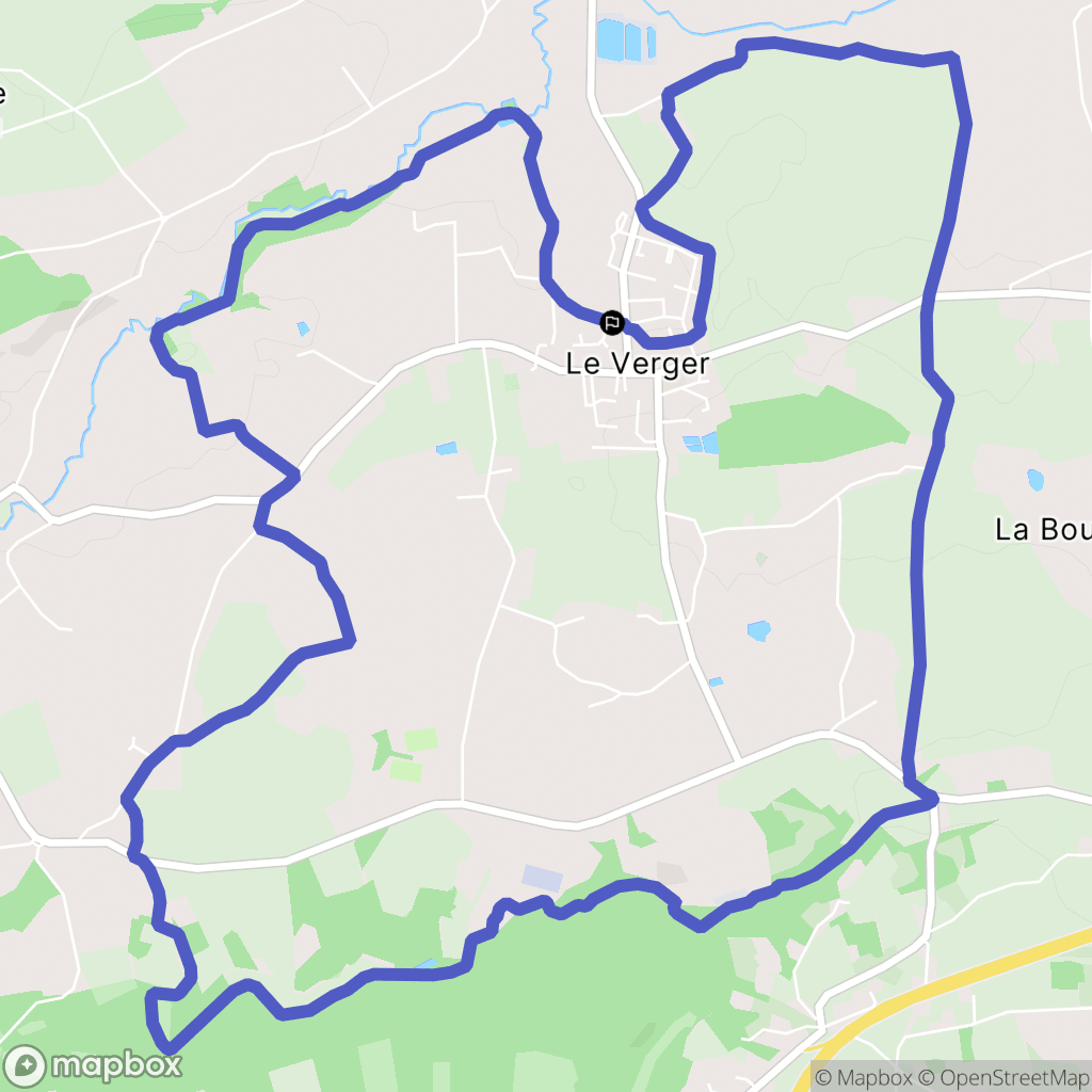 Le Verger : carte du parcours de randonnée - France