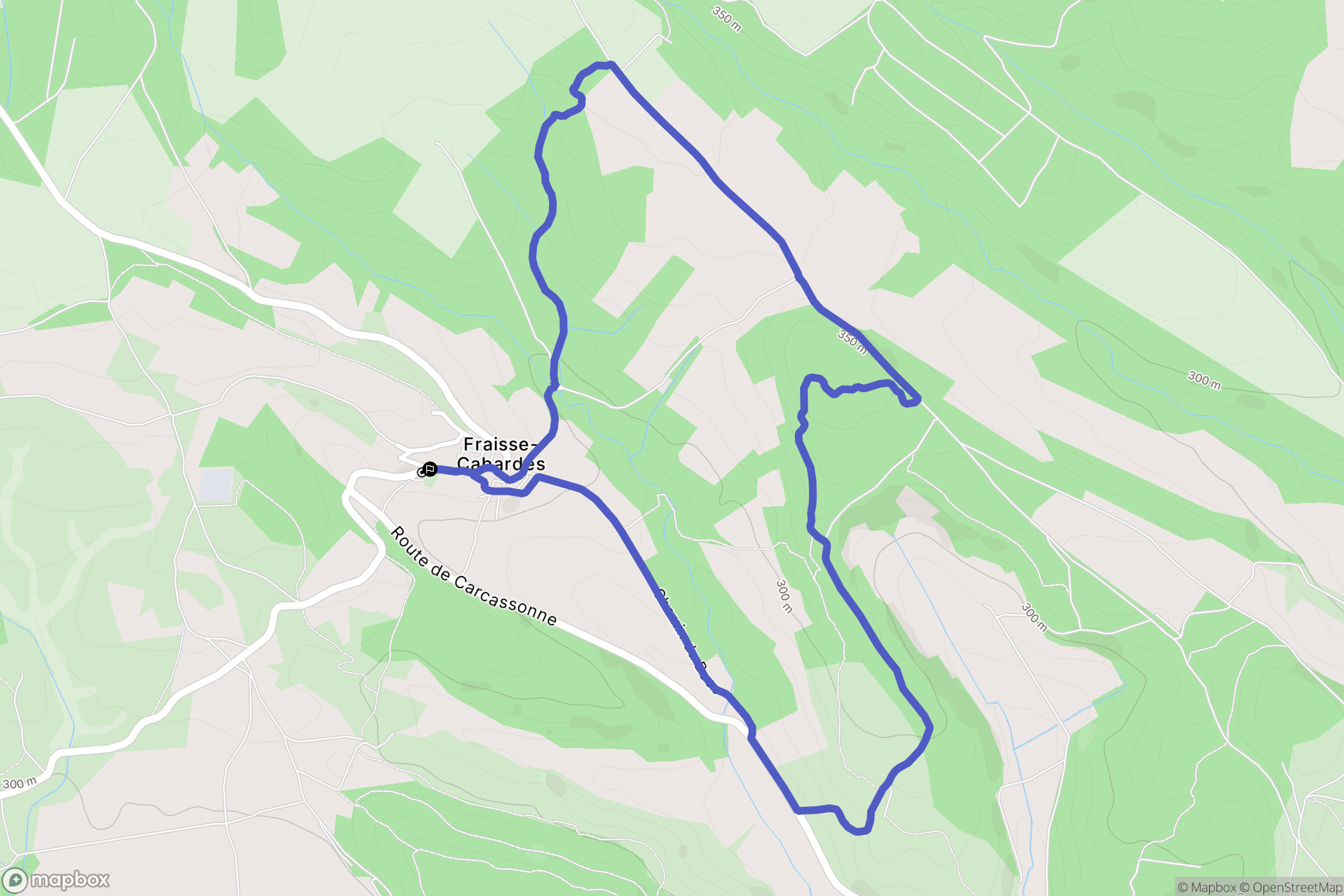 Fraisse-Cabardès : carte du parcours de randonnée - France