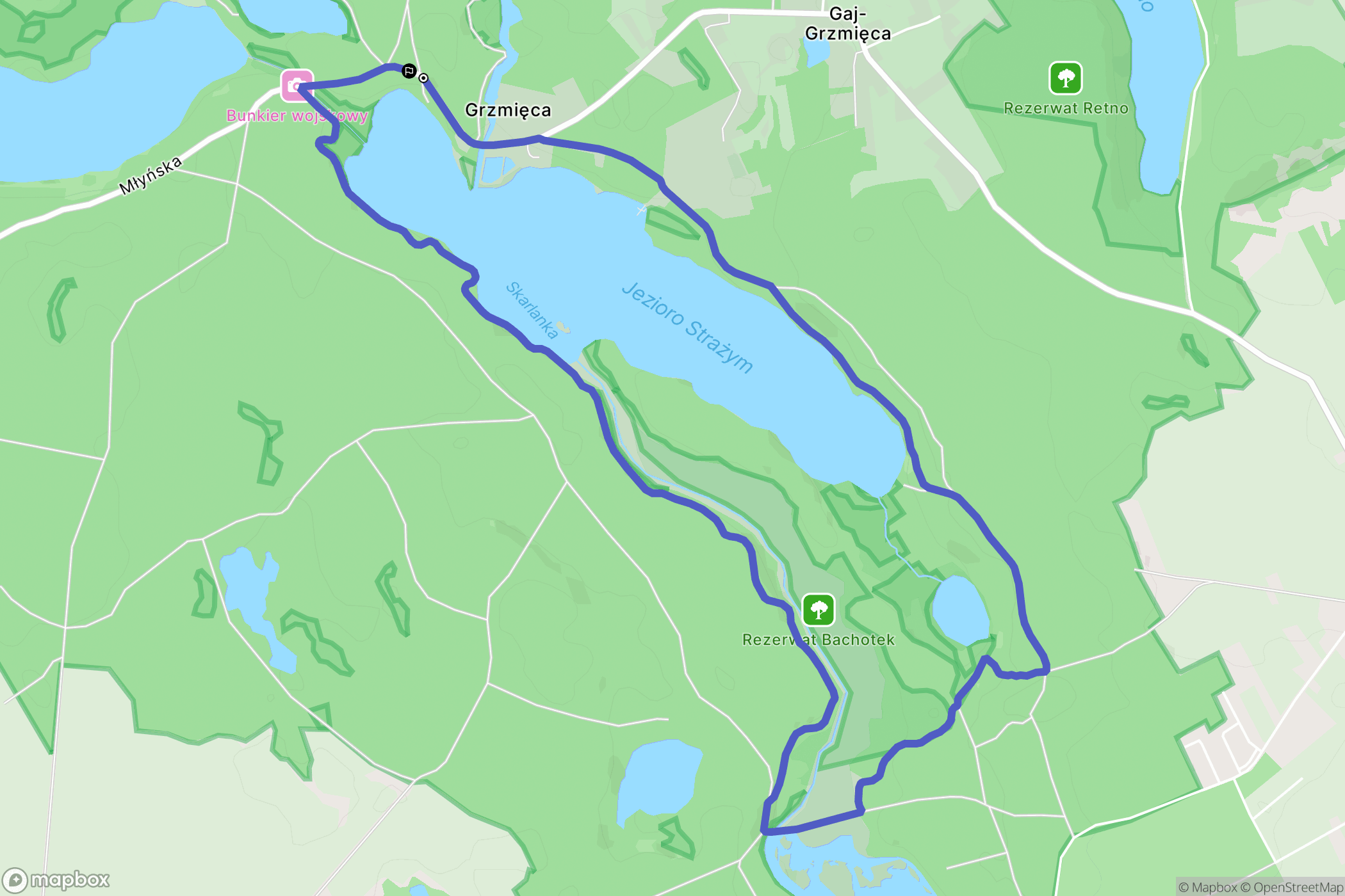 Grzmięca: mapa trasy - Poland