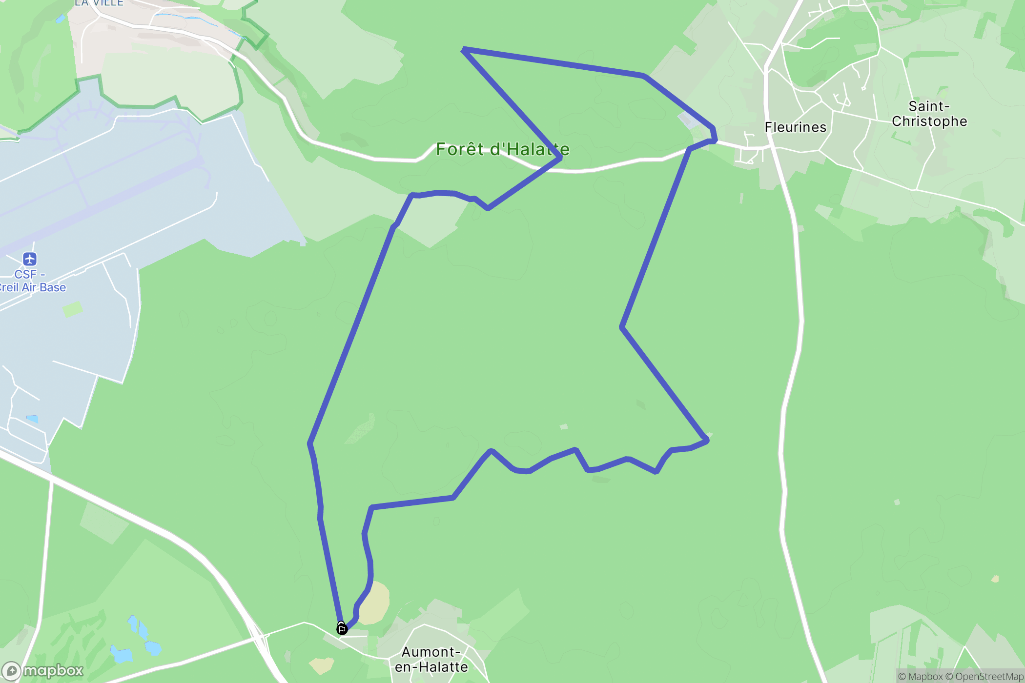 Aumont-en-Halatte : carte du parcours de randonnée - France