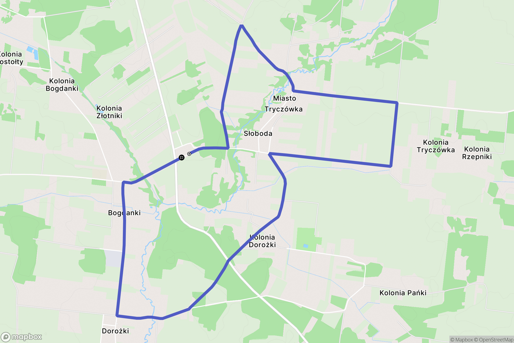 Tryczówka: mapa trasy - Poland