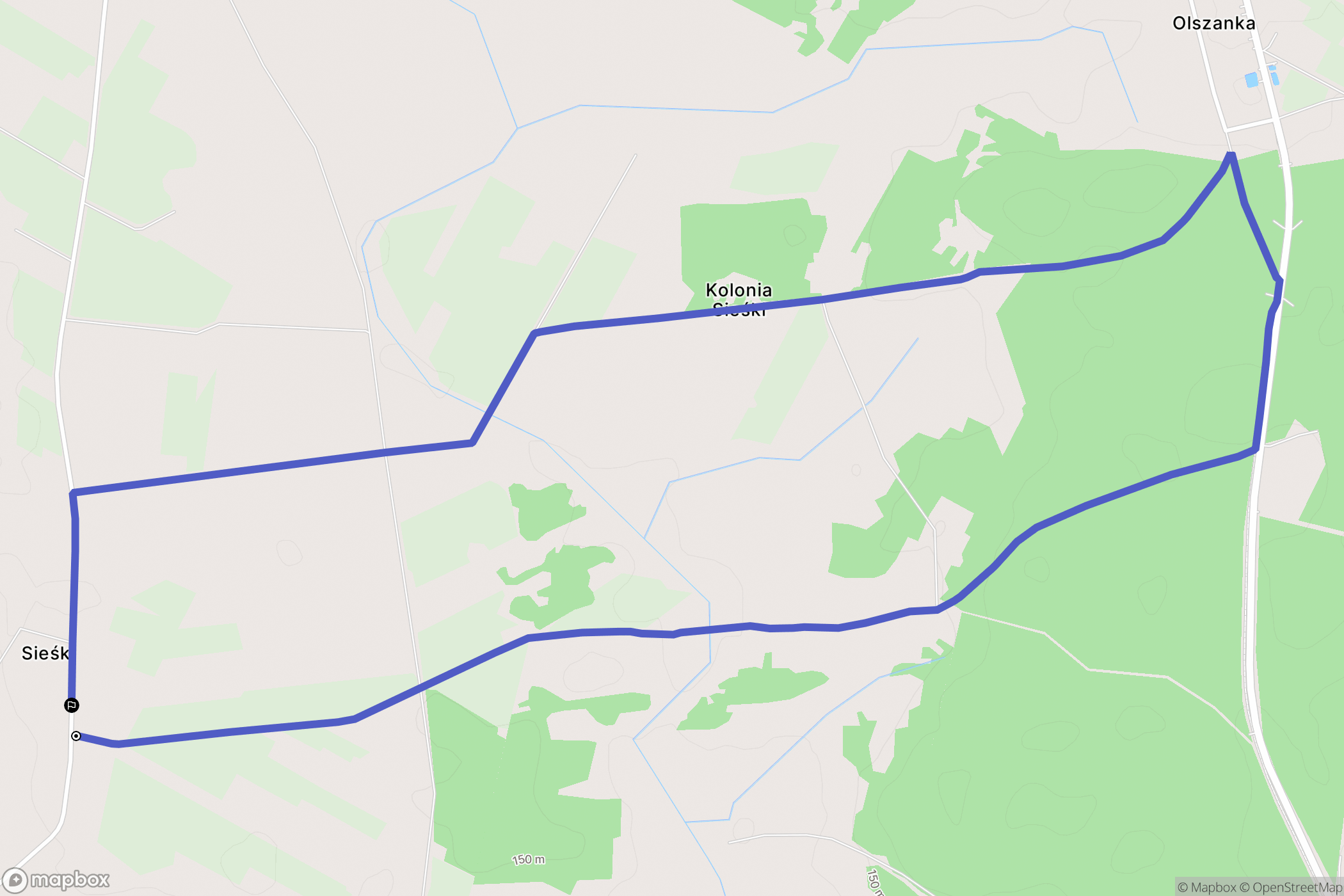 Sieśki: mapa trasy - Poland
