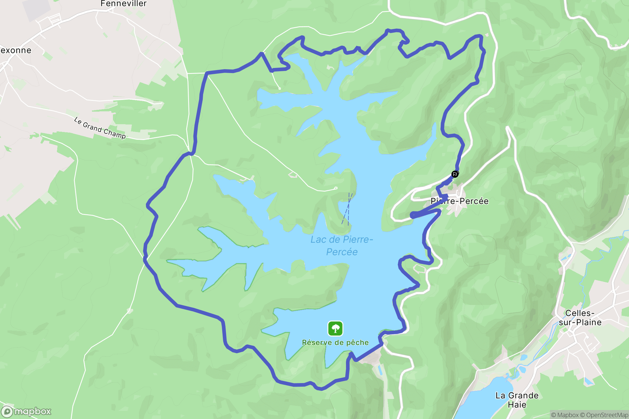 Pierre-Percée : carte du parcours de randonnée - France
