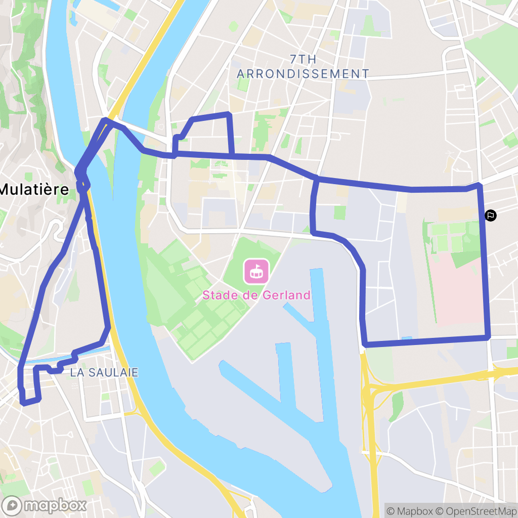 Vénissieux : carte du parcours de randonnée - France