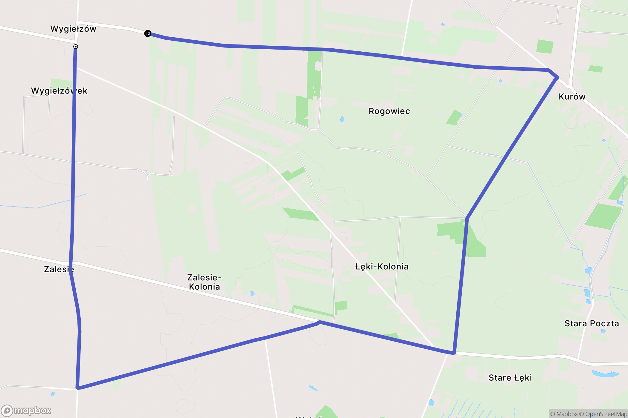 Wygiełzów: mapa trasy - Poland