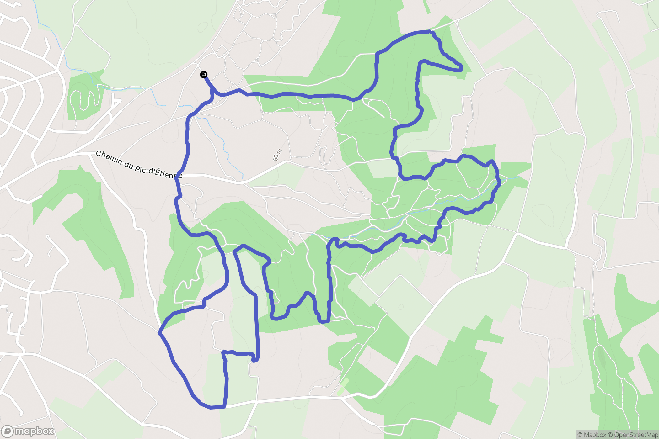 Vauvert : carte du parcours de randonnée - France