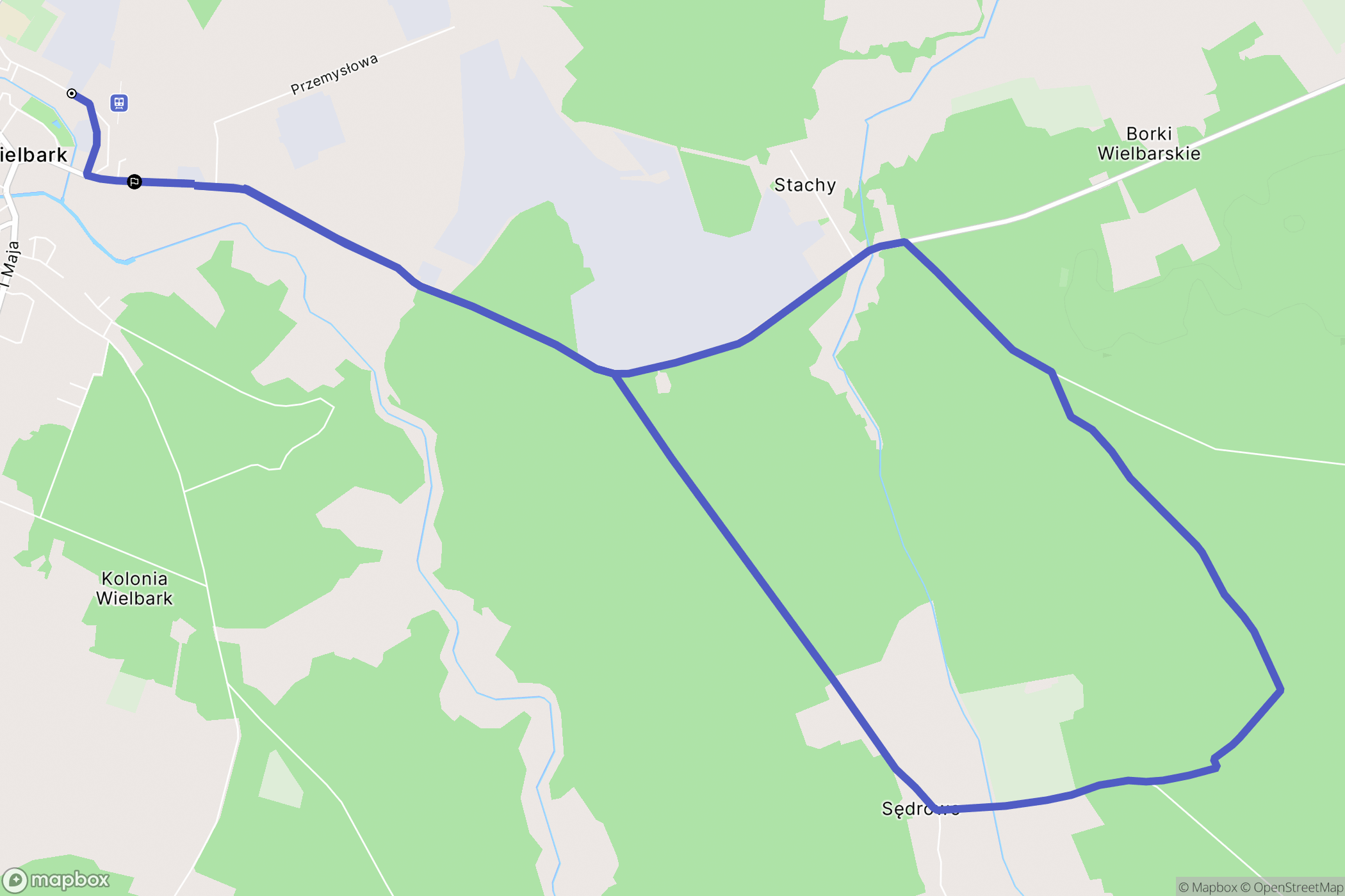 Wielbark: mapa trasy - Poland