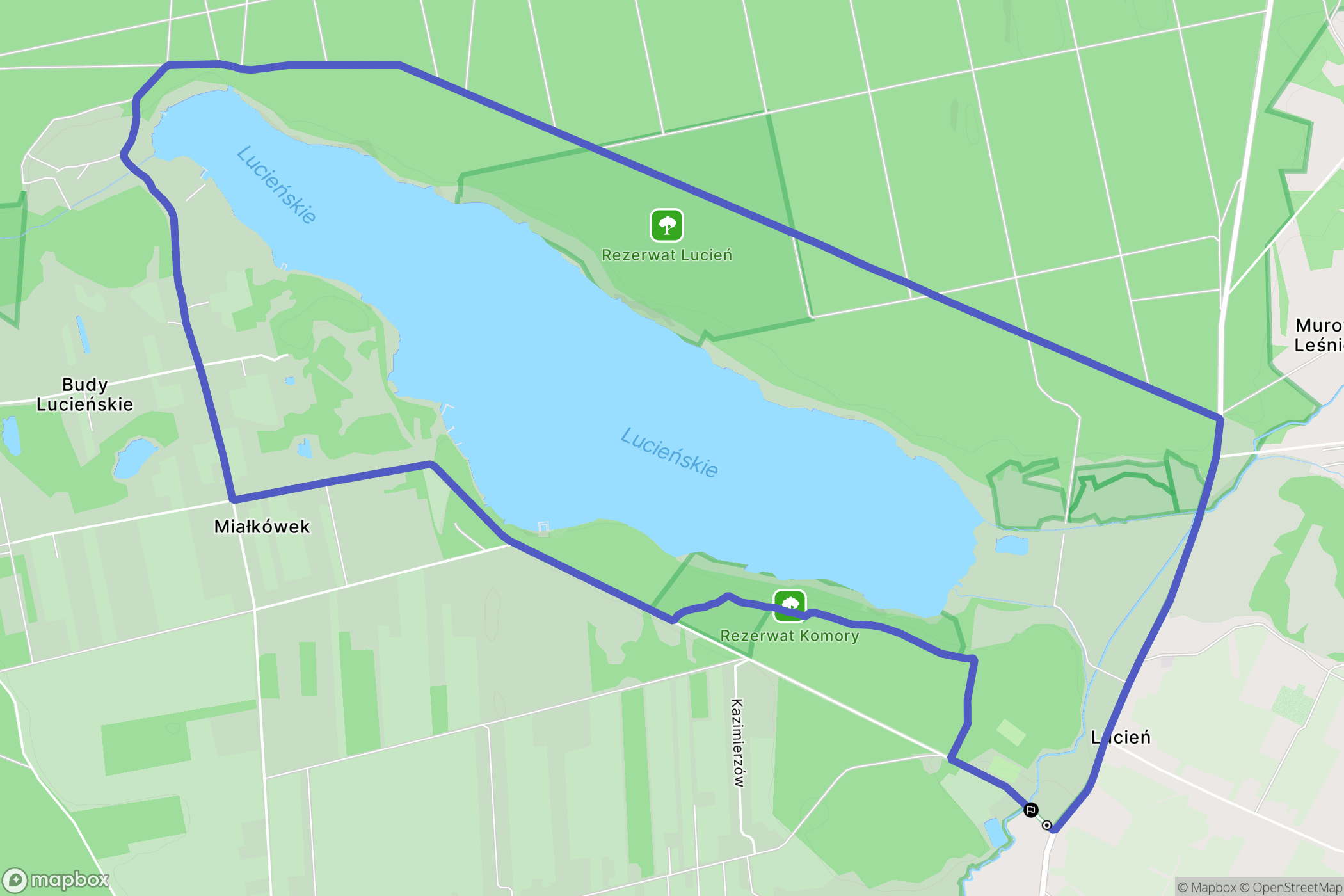 Lucień: mapa trasy - Poland