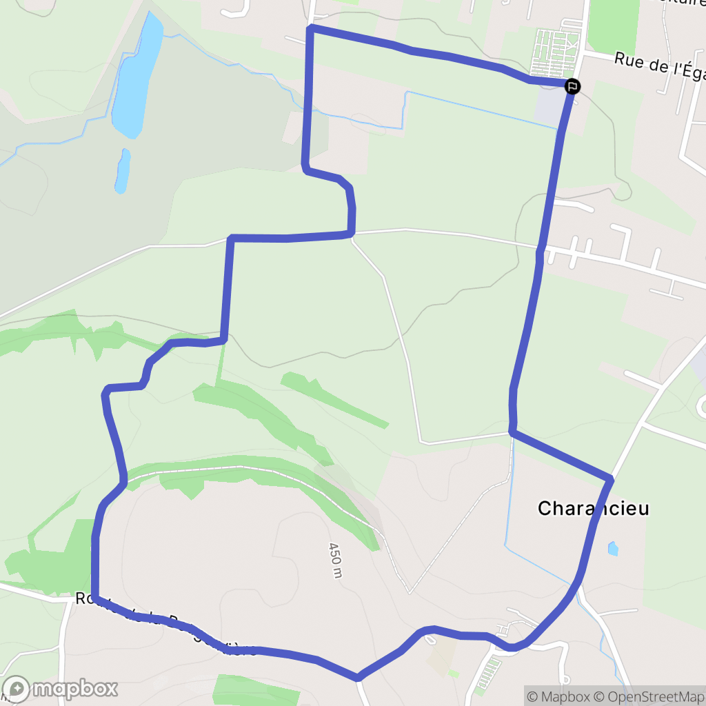 Les Abrets en Dauphiné : carte du parcours de randonnée - France