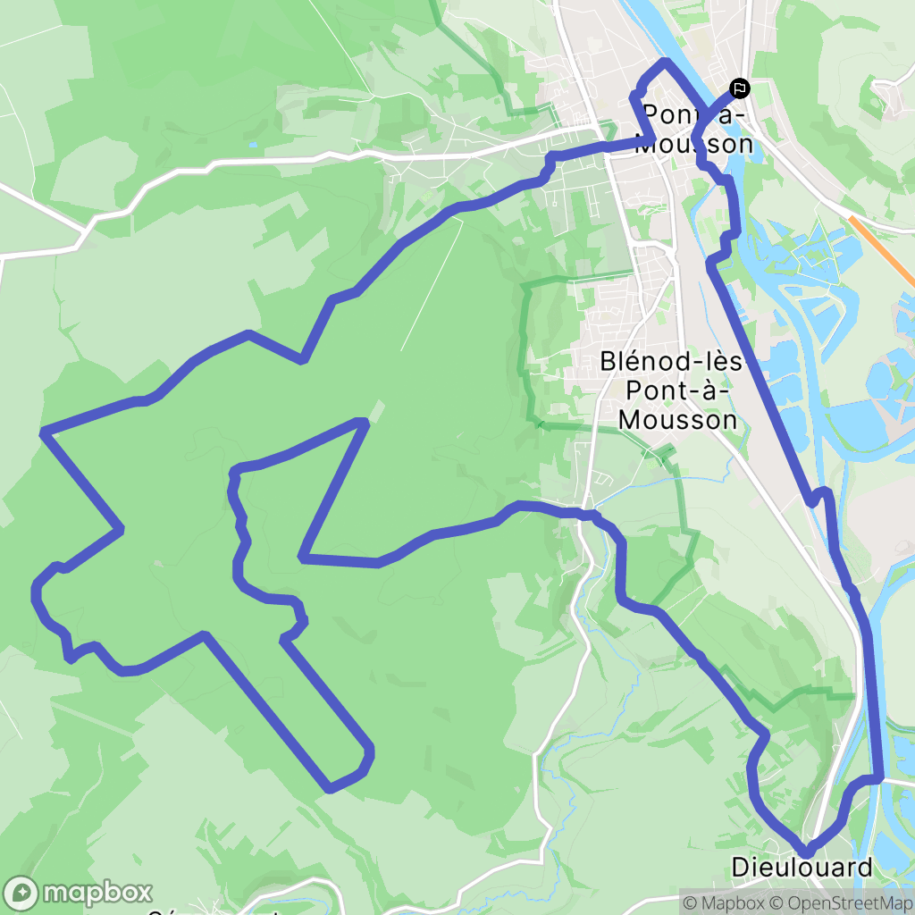 Pont-à-Mousson : carte du parcours de randonnée - France