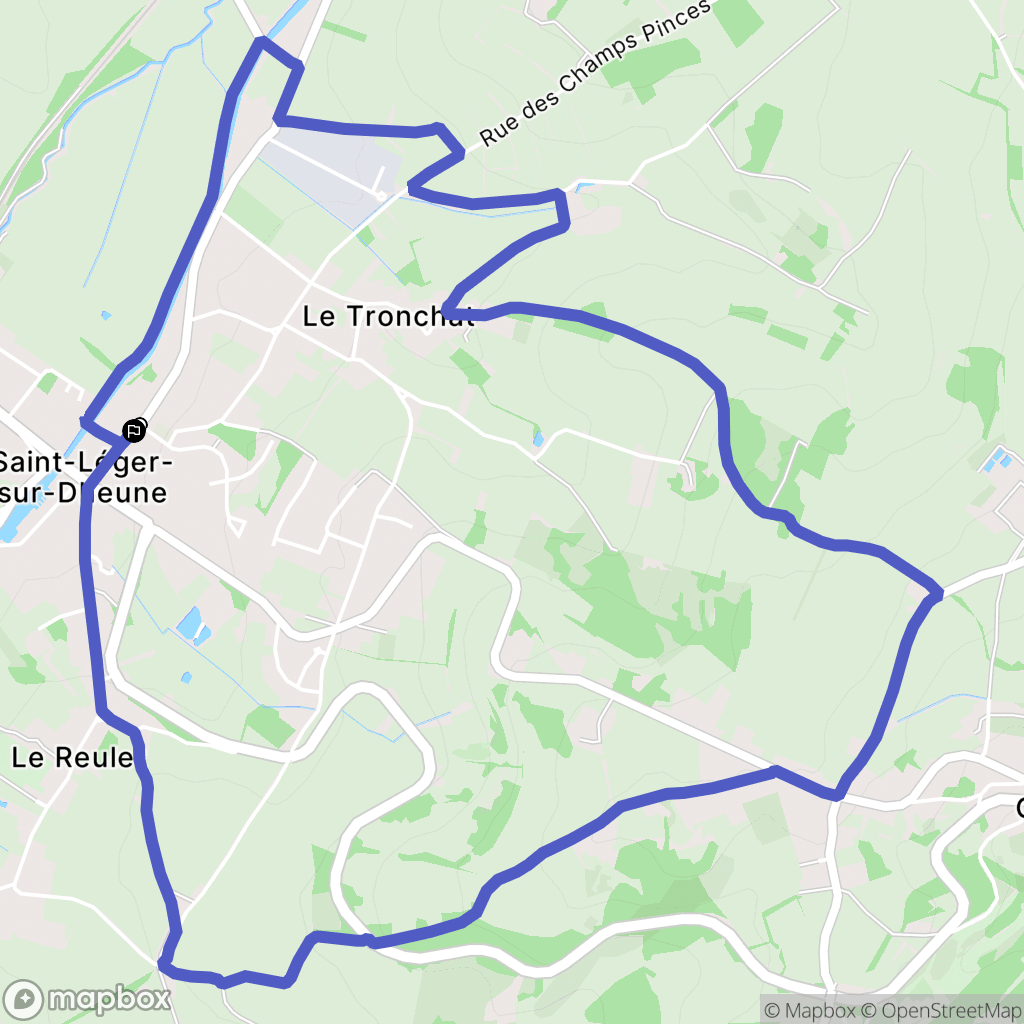 Saint-Léger-sur-Dheune : carte du parcours de randonnée - France