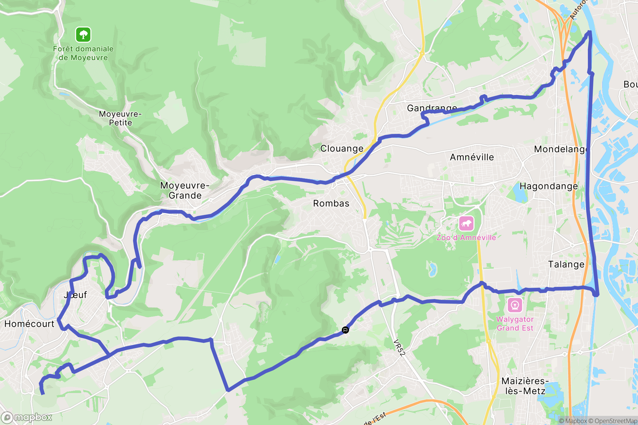 Pierrevillers : carte du parcours de randonnée - France