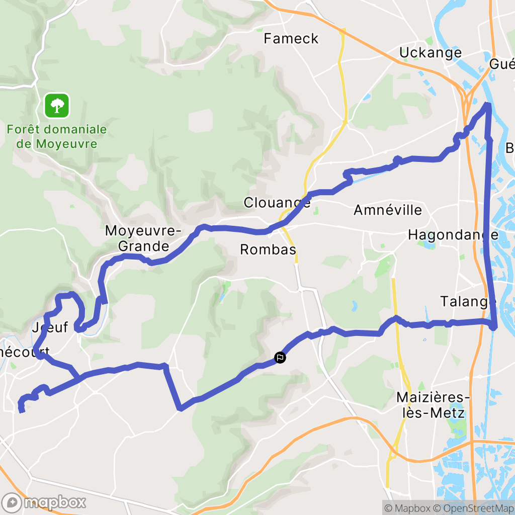 Pierrevillers : carte du parcours de randonnée - France