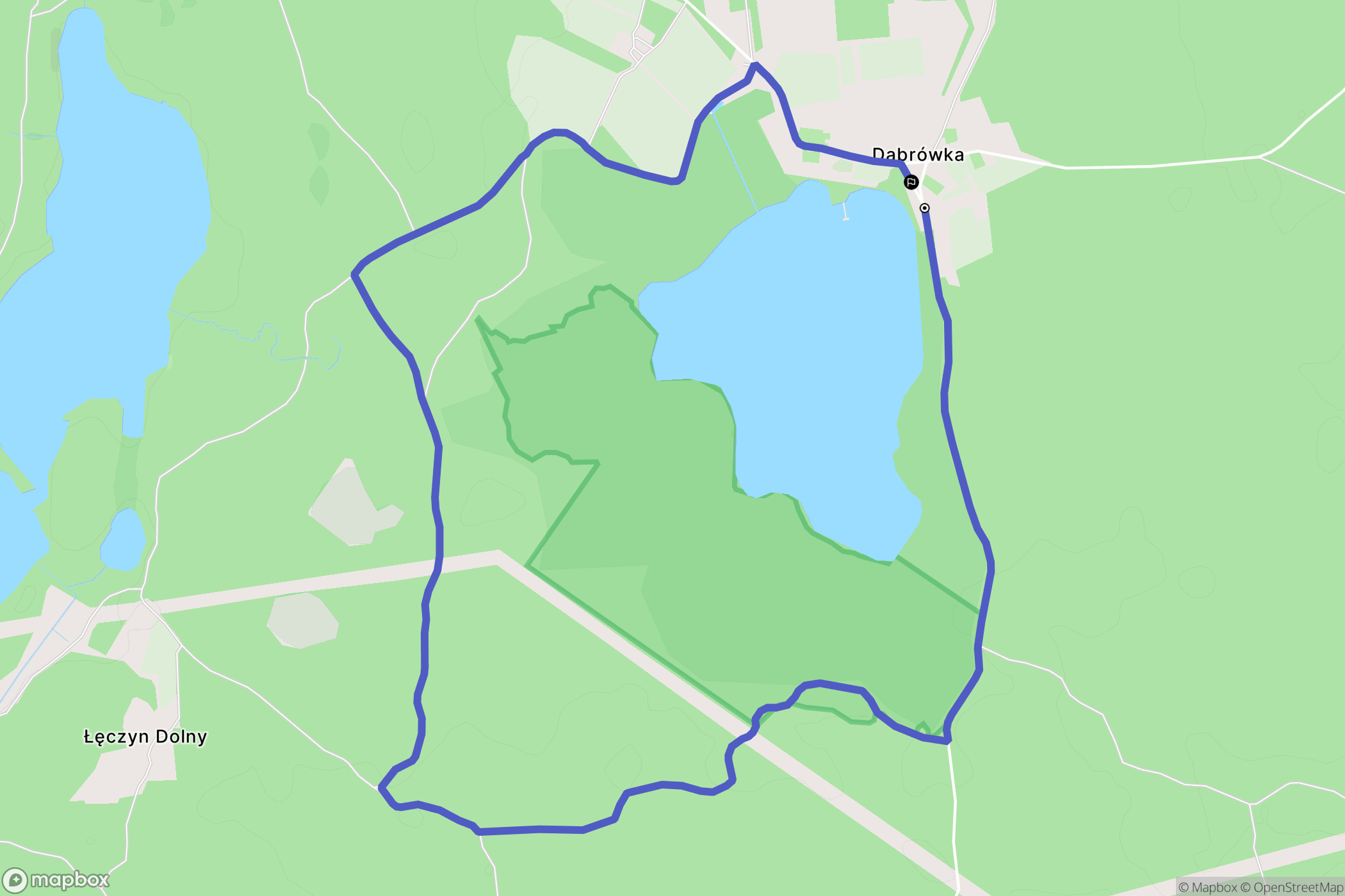 Dąbrówka: mapa trasy - Poland