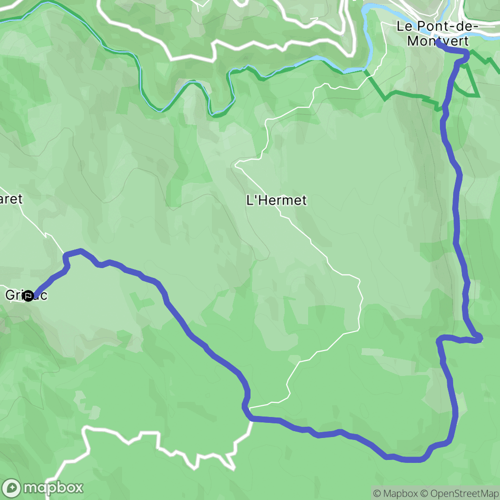 Pont-de-Montvert-Sud-Mont-Lozère : carte du parcours de randonnée - France