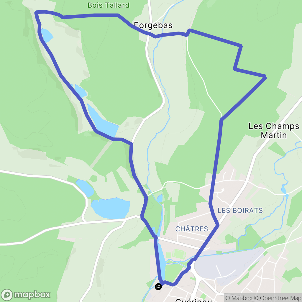 Guérigny : carte du parcours de randonnée - France