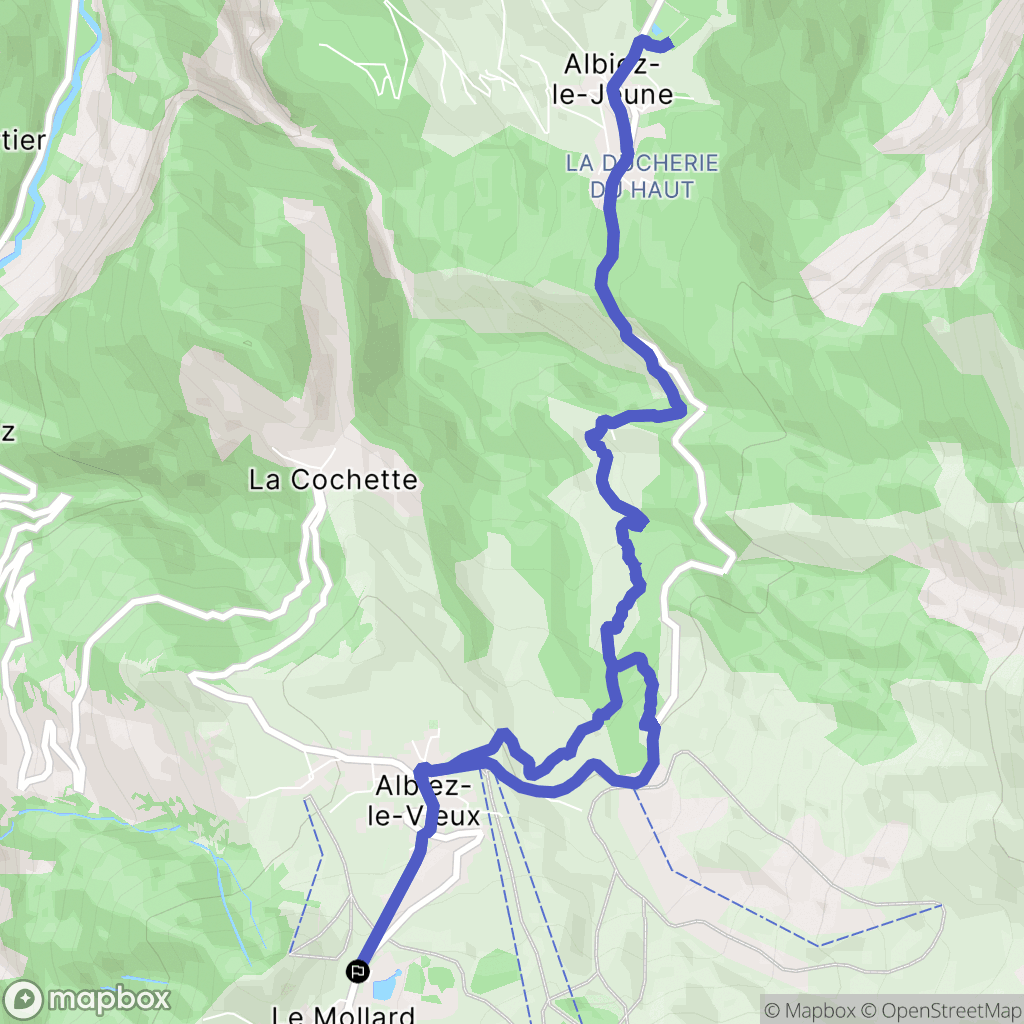Albiez-Montrond : carte du parcours de randonnée - France