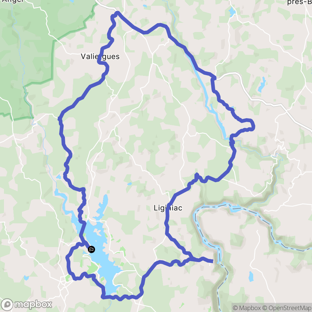 Neuvic : carte du parcours de randonnée - France