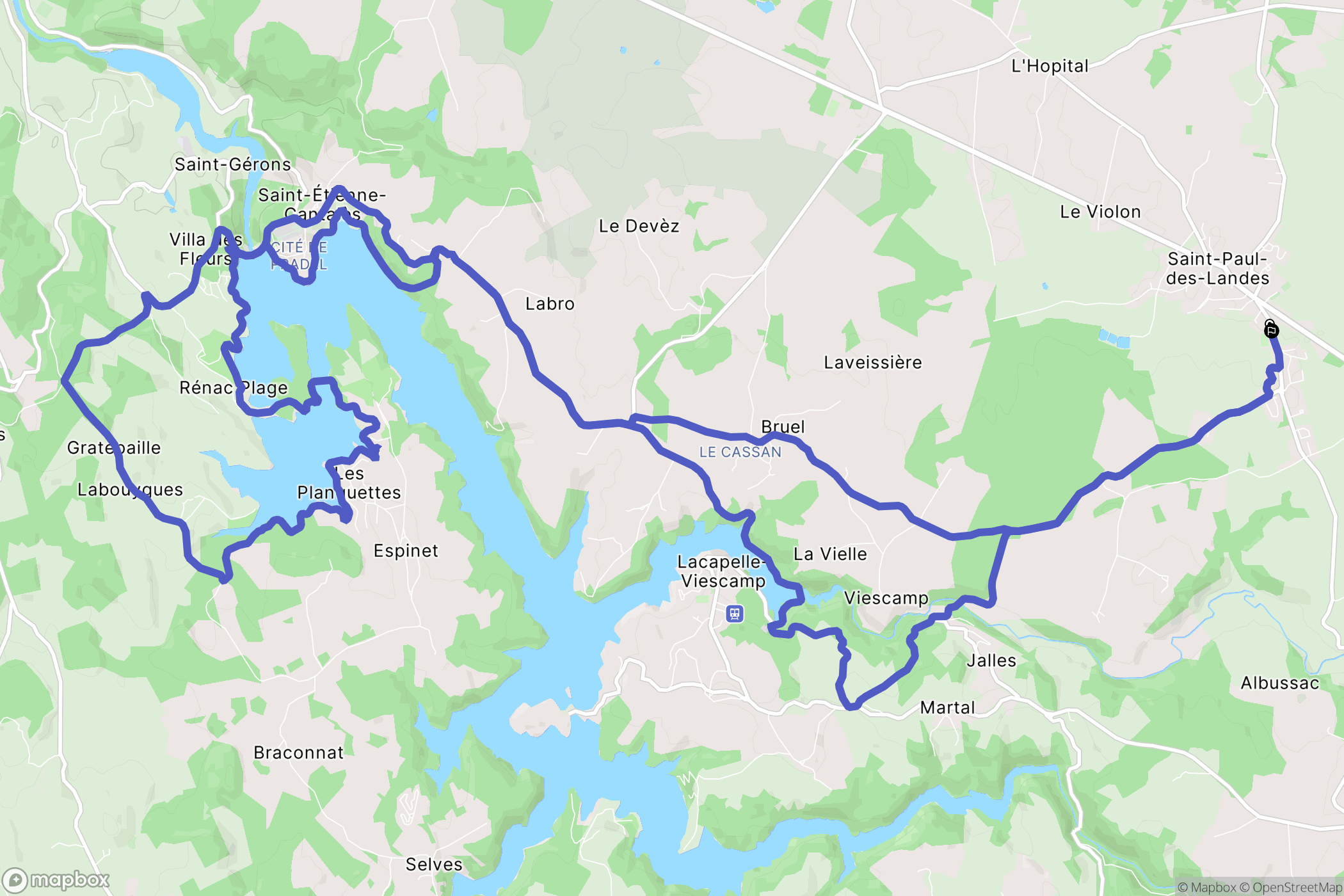 Saint-Paul-des-Landes : carte du parcours de randonnée - France