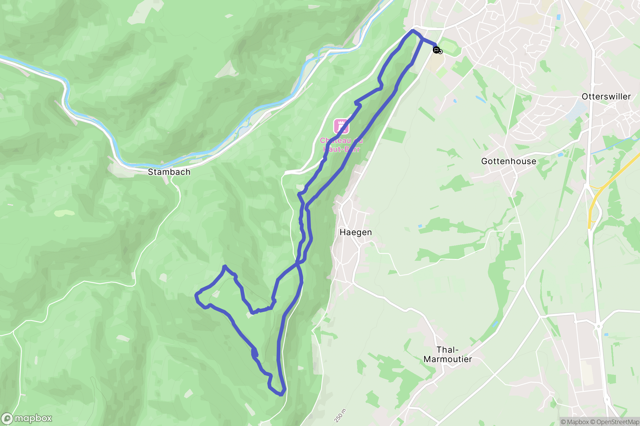 Saverne : carte du parcours de randonnée - France