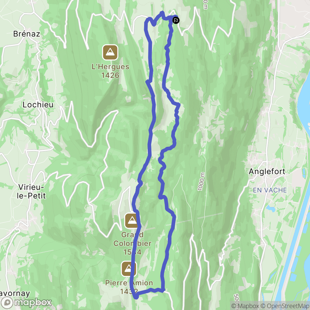 Corbonod : carte du parcours de randonnée - France