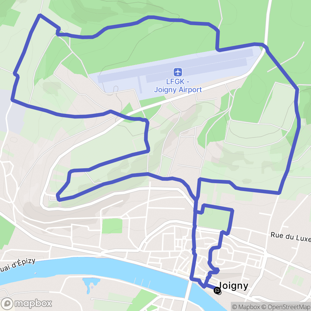 Joigny : carte du parcours de randonnée - France