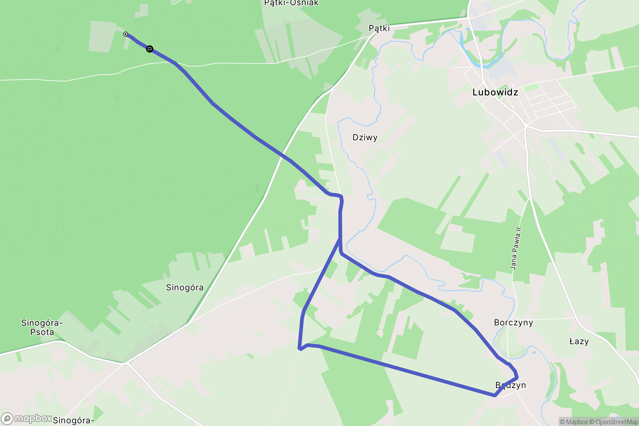 Konopaty: mapa trasy - Poland