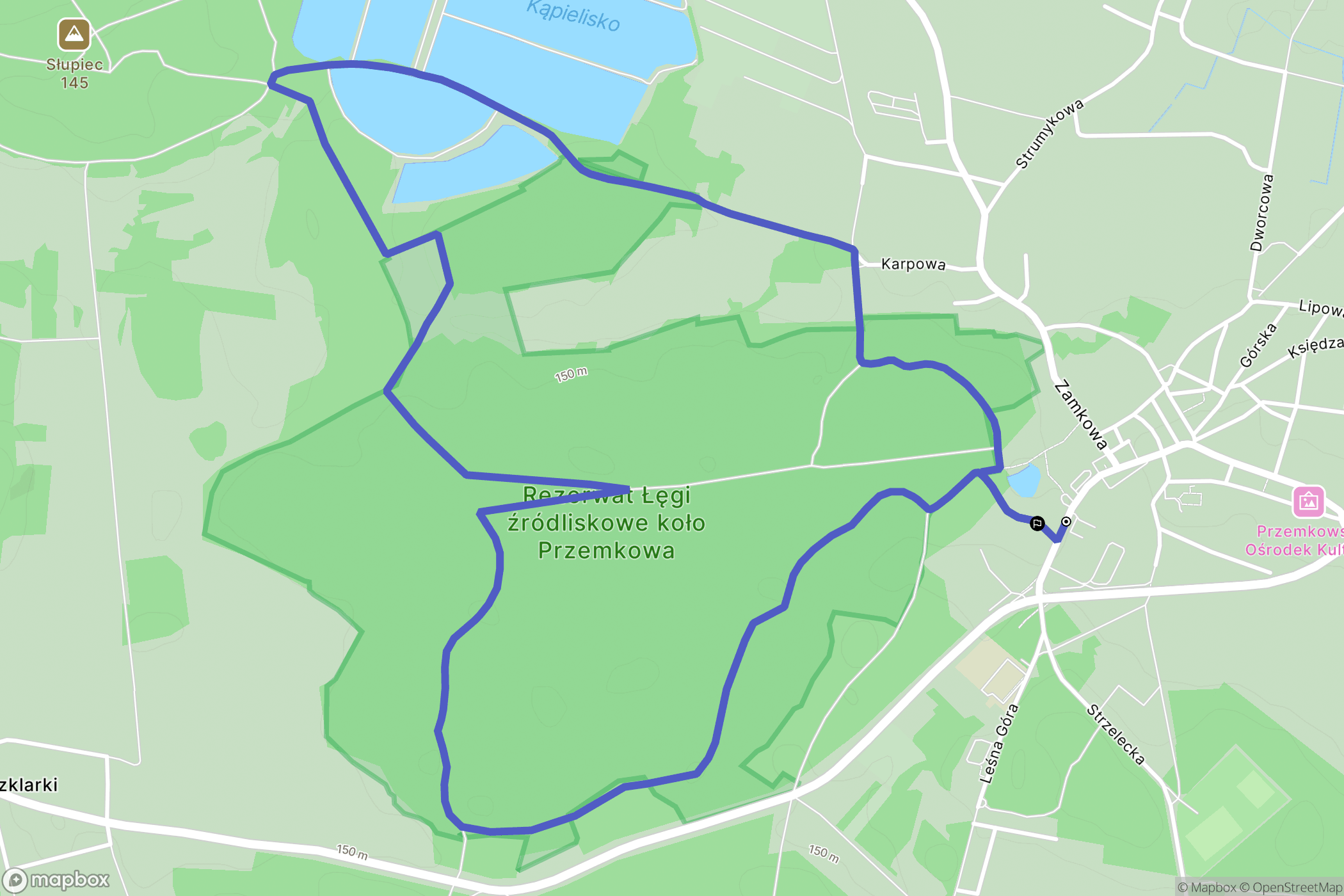 Przemków: mapa trasy - Poland