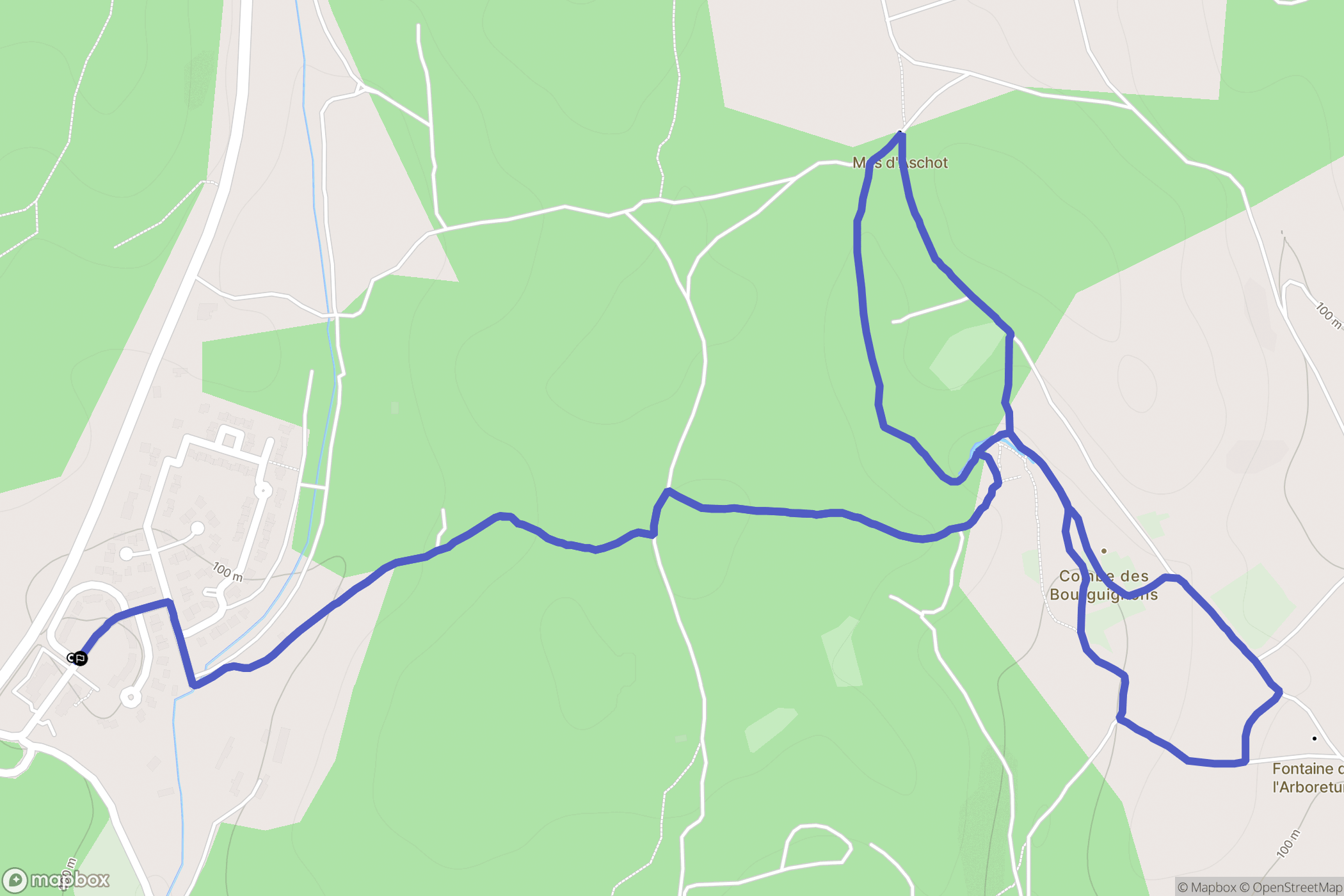 Nîmes : carte du parcours de randonnée - France