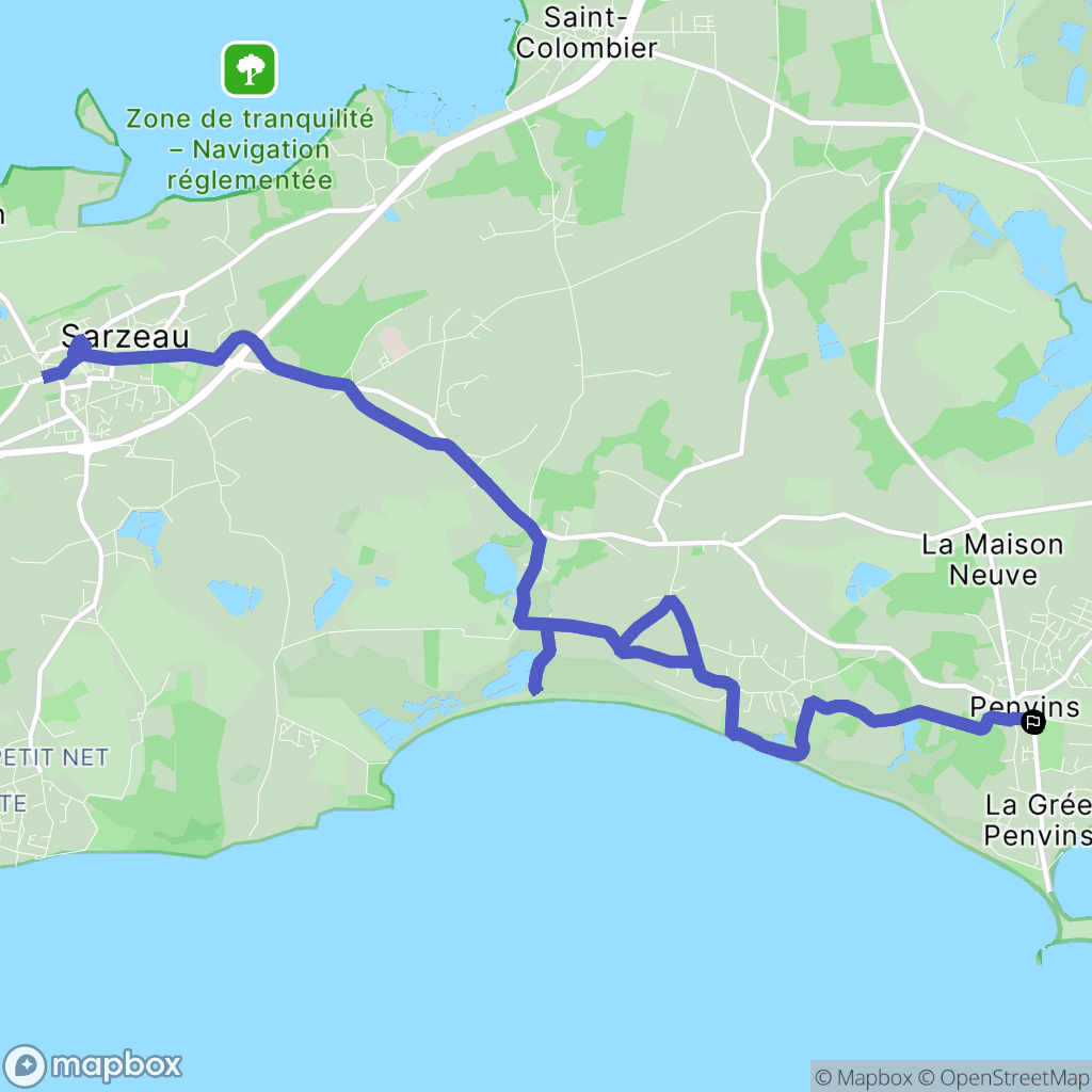 Sarzeau : carte du parcours de randonnée - France