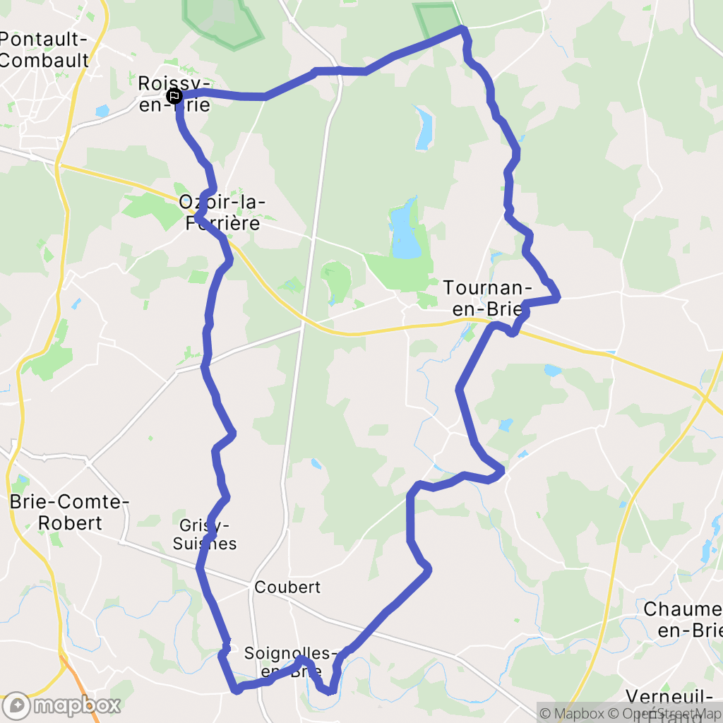 Roissy-en-Brie : carte du parcours de randonnée - France
