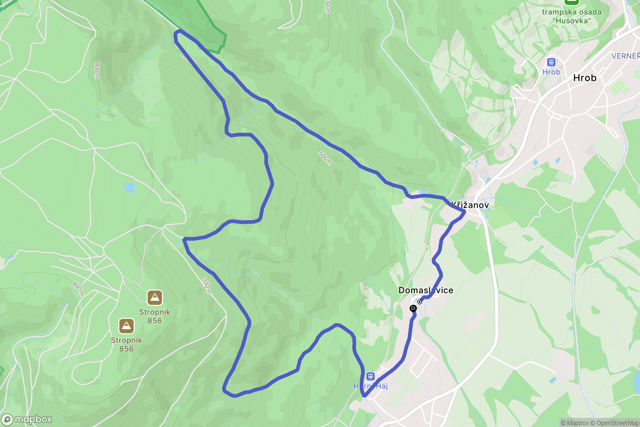 Domaslavice: mapa trasy - Czechia