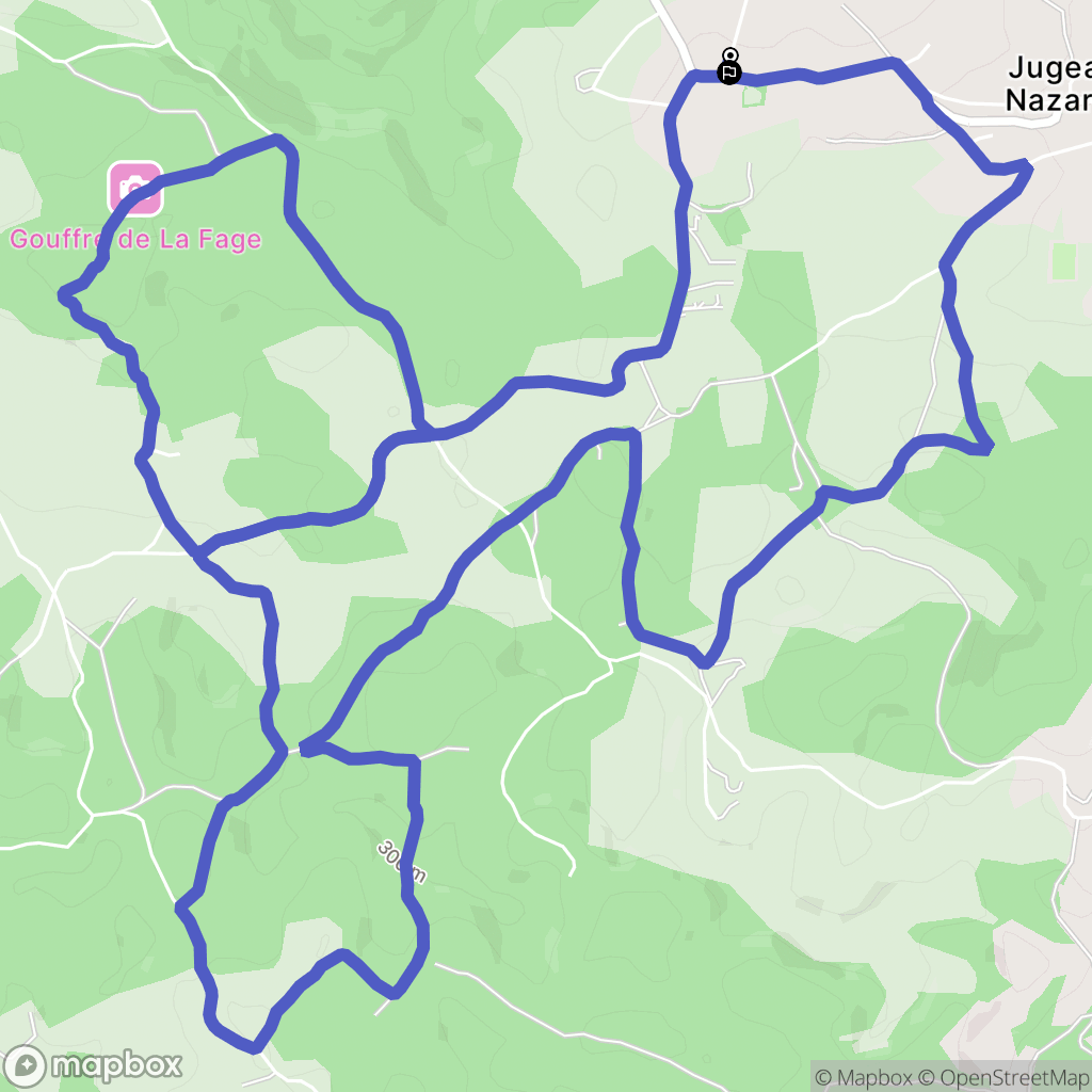 Jugeals-Nazareth : carte du parcours de randonnée - France