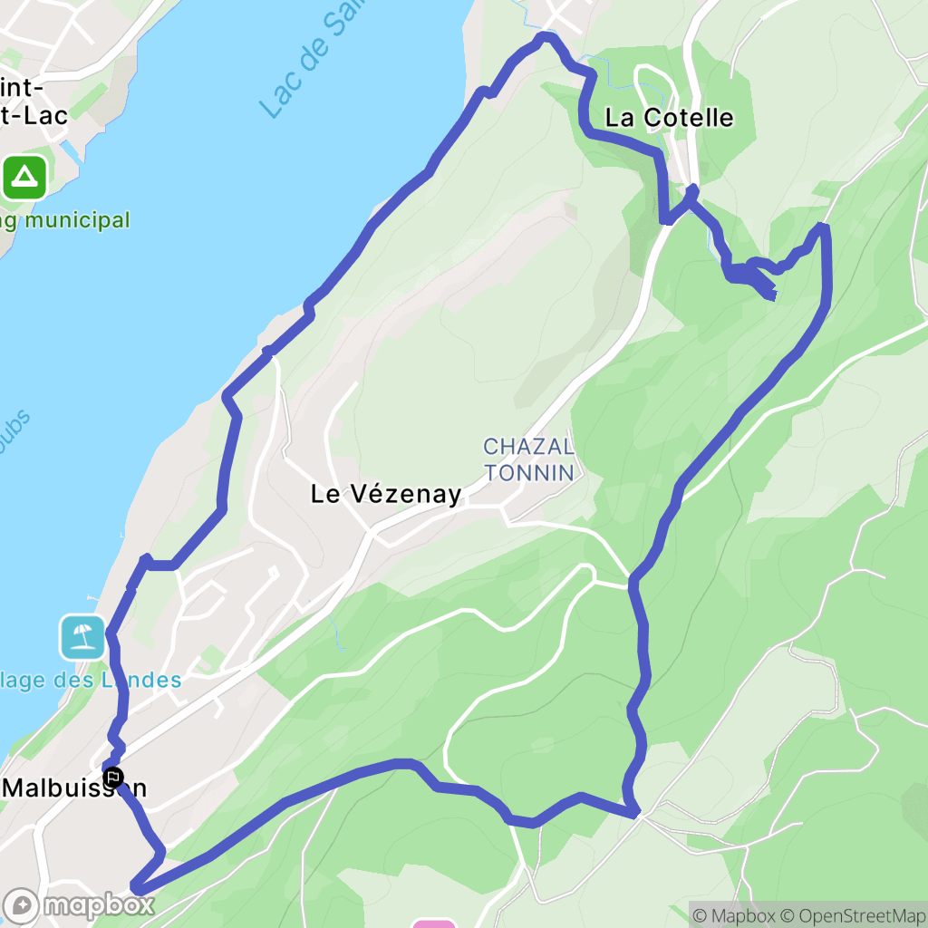 Malbuisson : carte du parcours de randonnée - France
