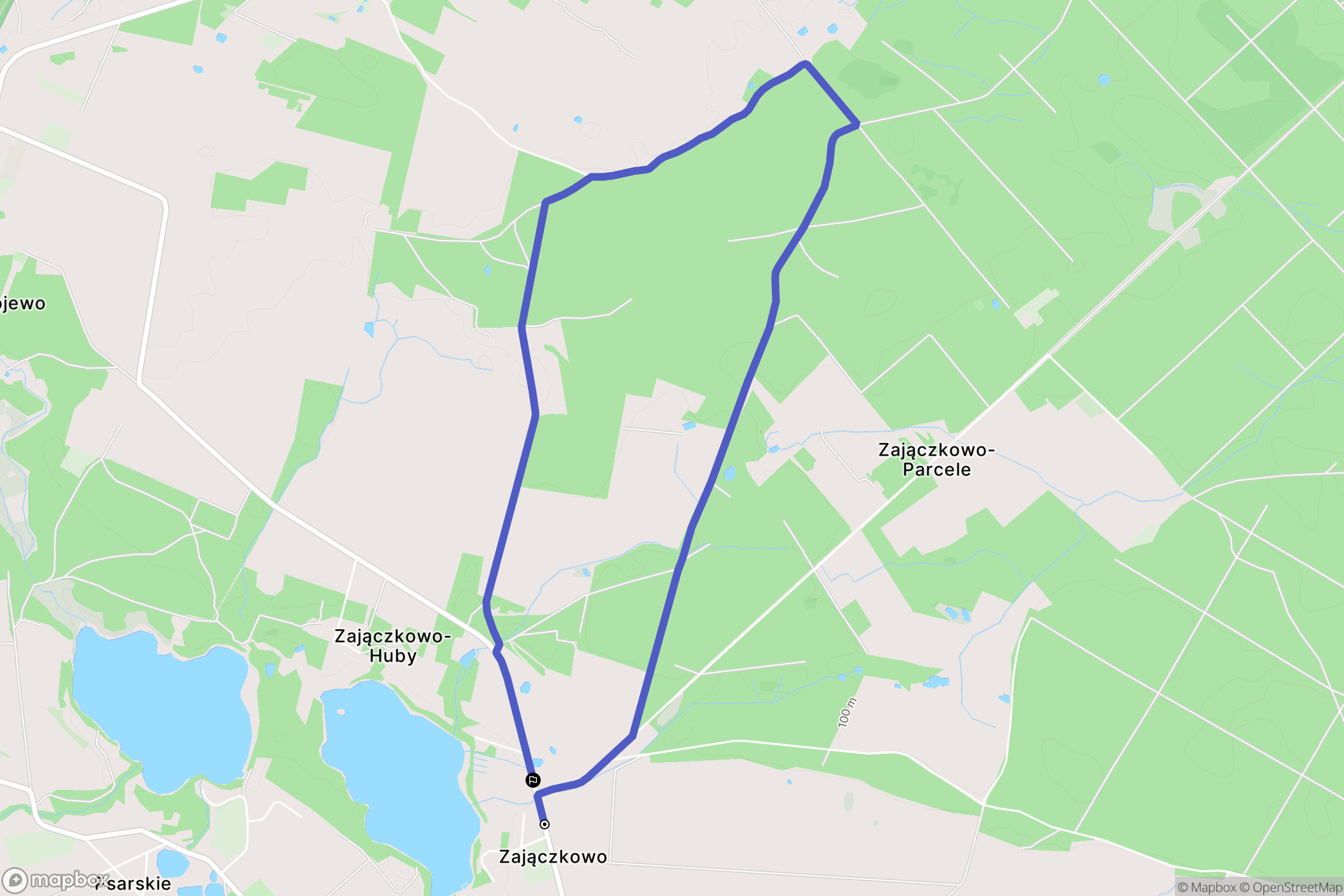Zajączkowo: mapa trasy - Poland