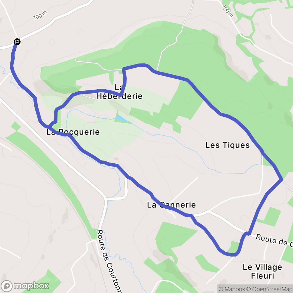 Courtonne-la-Meurdrac : carte du parcours de randonnée - France