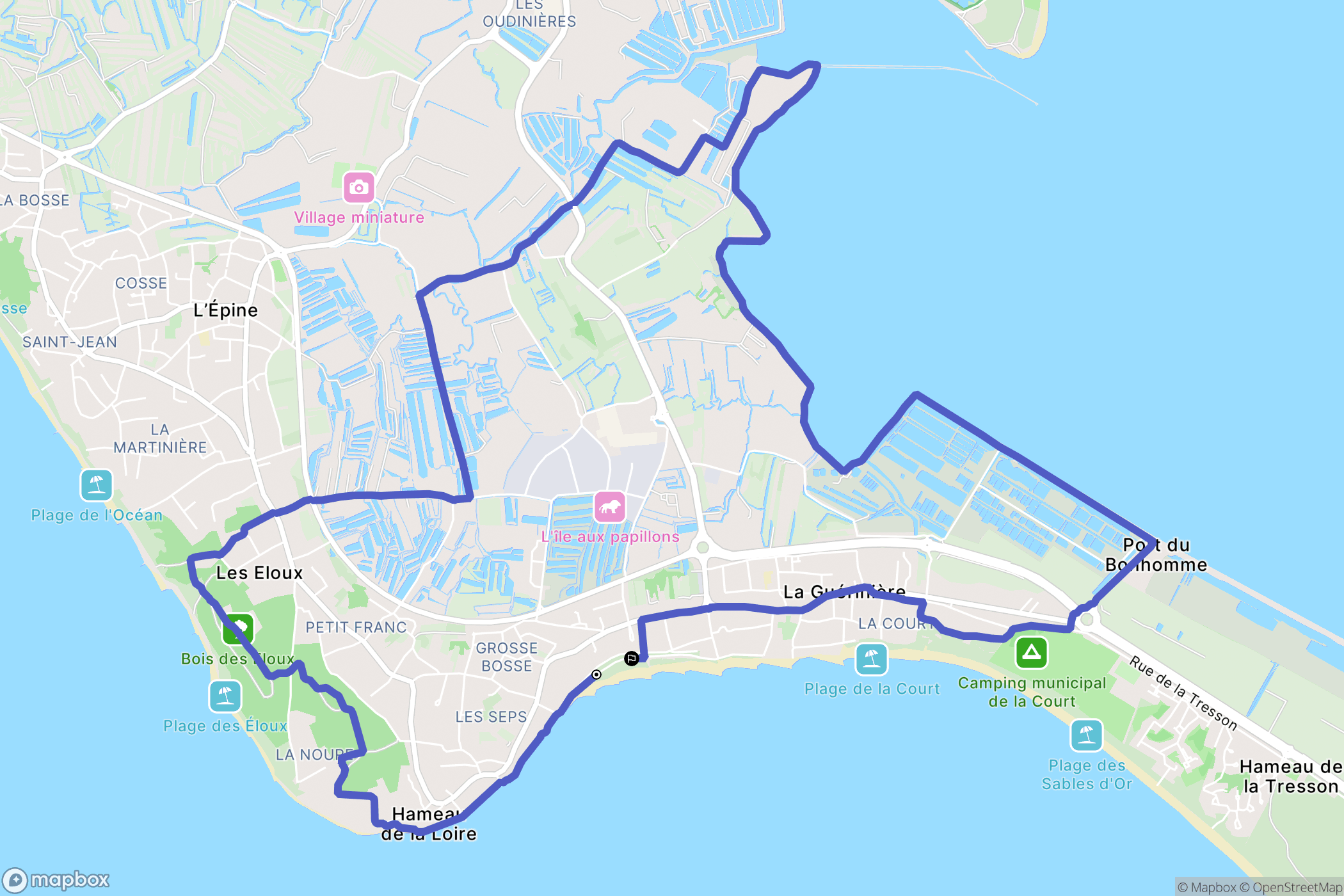 La Guérinière : carte du parcours de randonnée - France