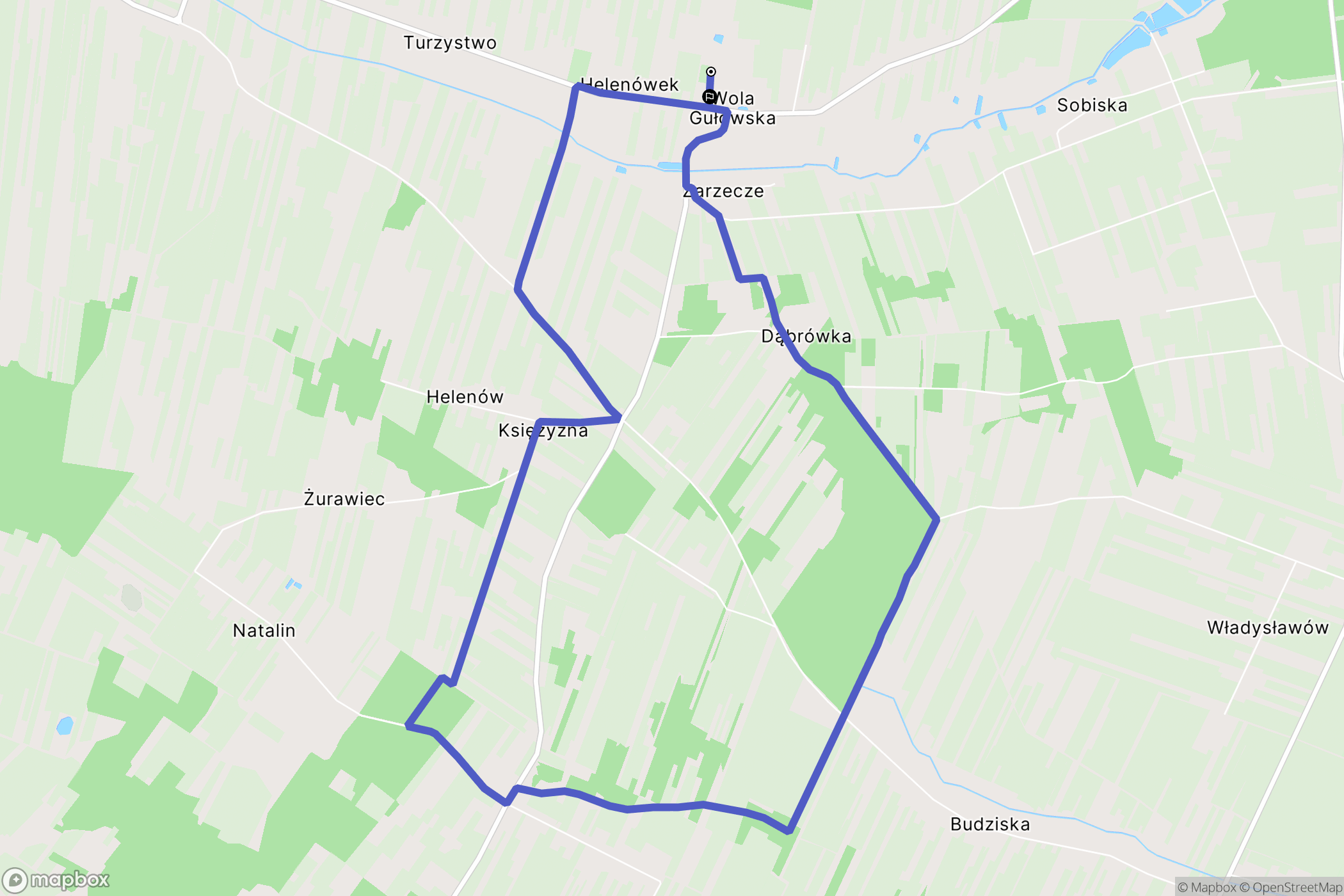 Wola Gułowska: mapa trasy - Poland