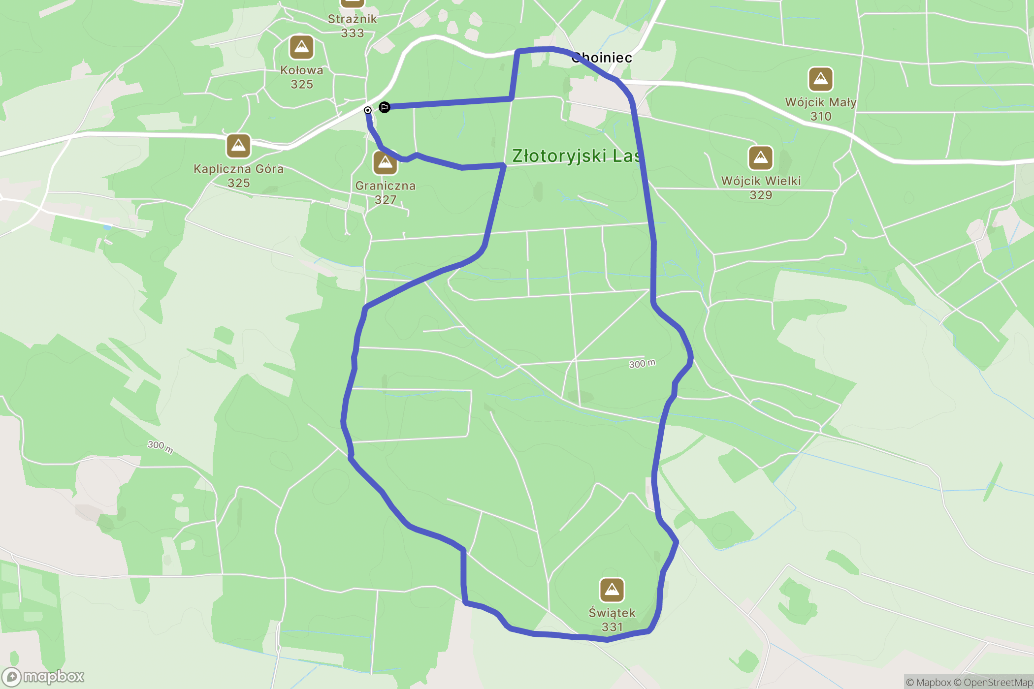 Bielanka: mapa trasy - Poland
