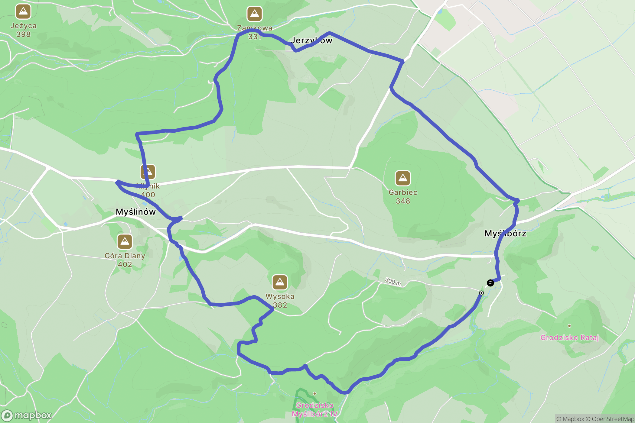 Myślibórz: mapa trasy - Poland