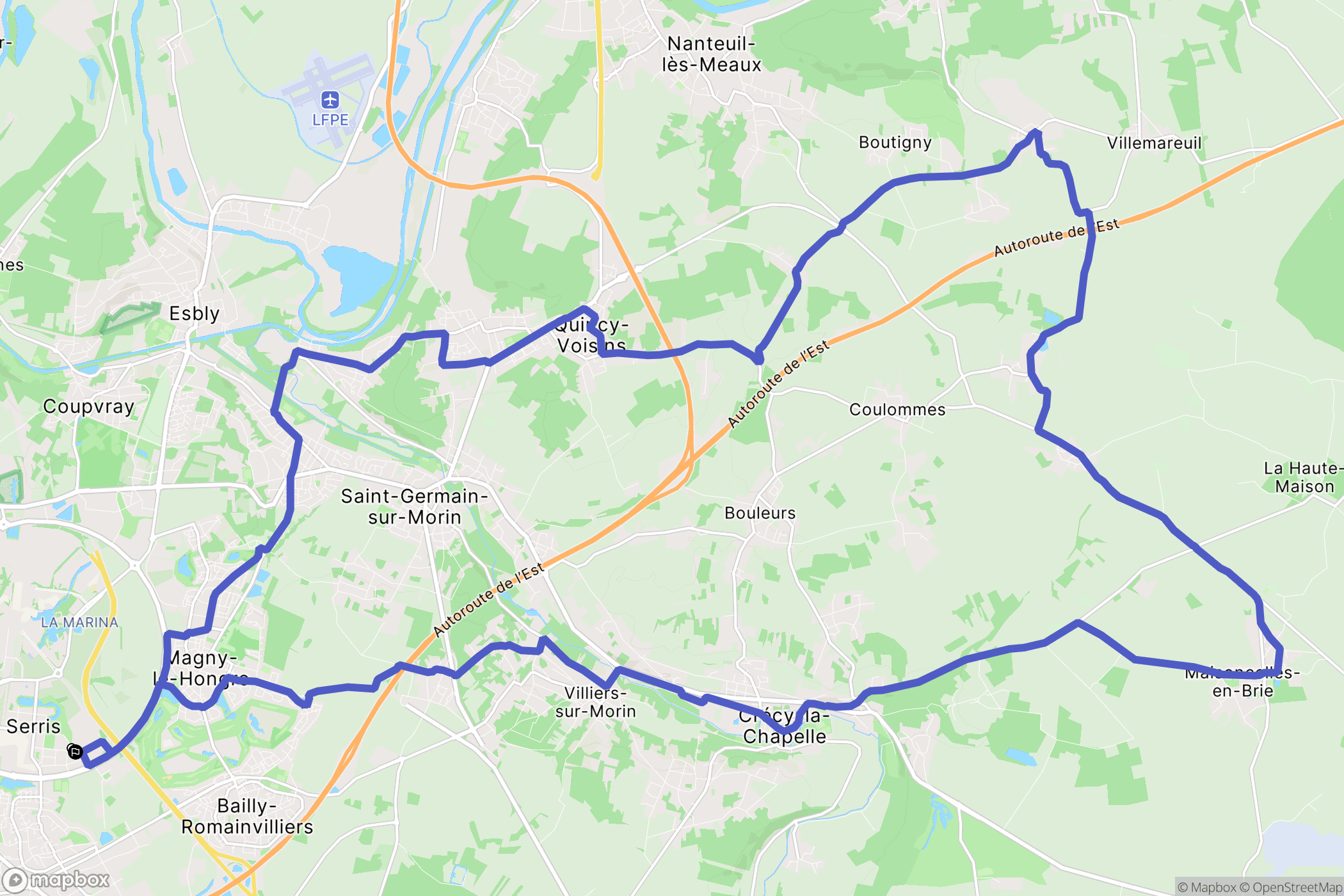 Serris : carte du parcours de randonnée - France