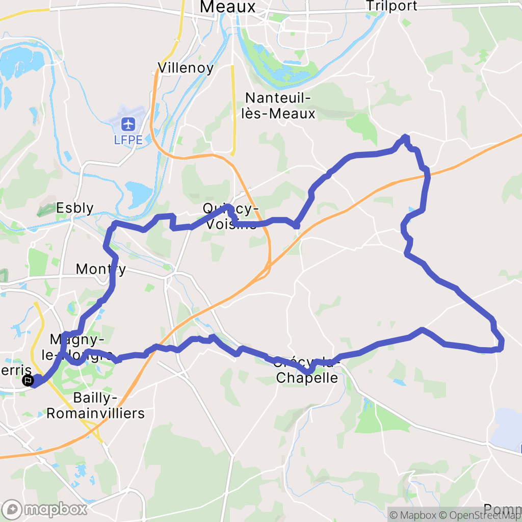 Serris : carte du parcours de randonnée - France