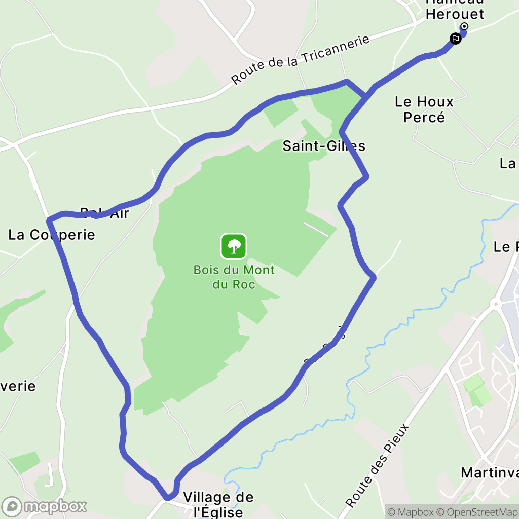 Cherbourg-en-Cotentin : carte du parcours de randonnée - France