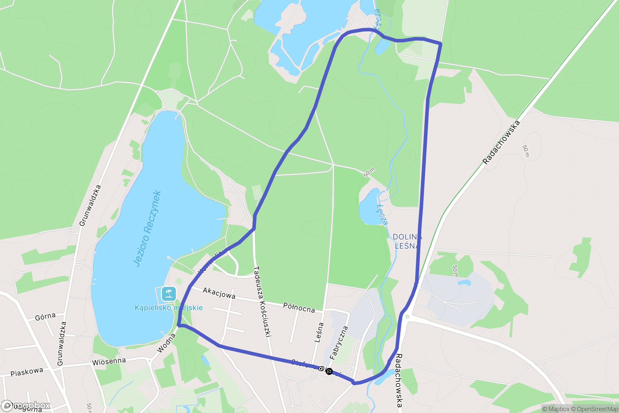 Ośno Lubuskie: mapa trasy - Poland