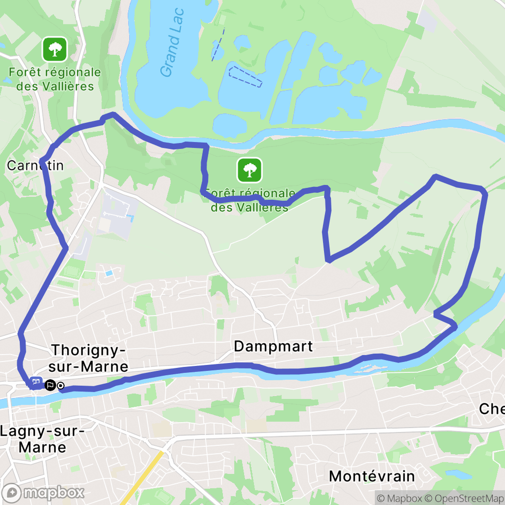 Thorigny-sur-Marne : carte du parcours de randonnée - France